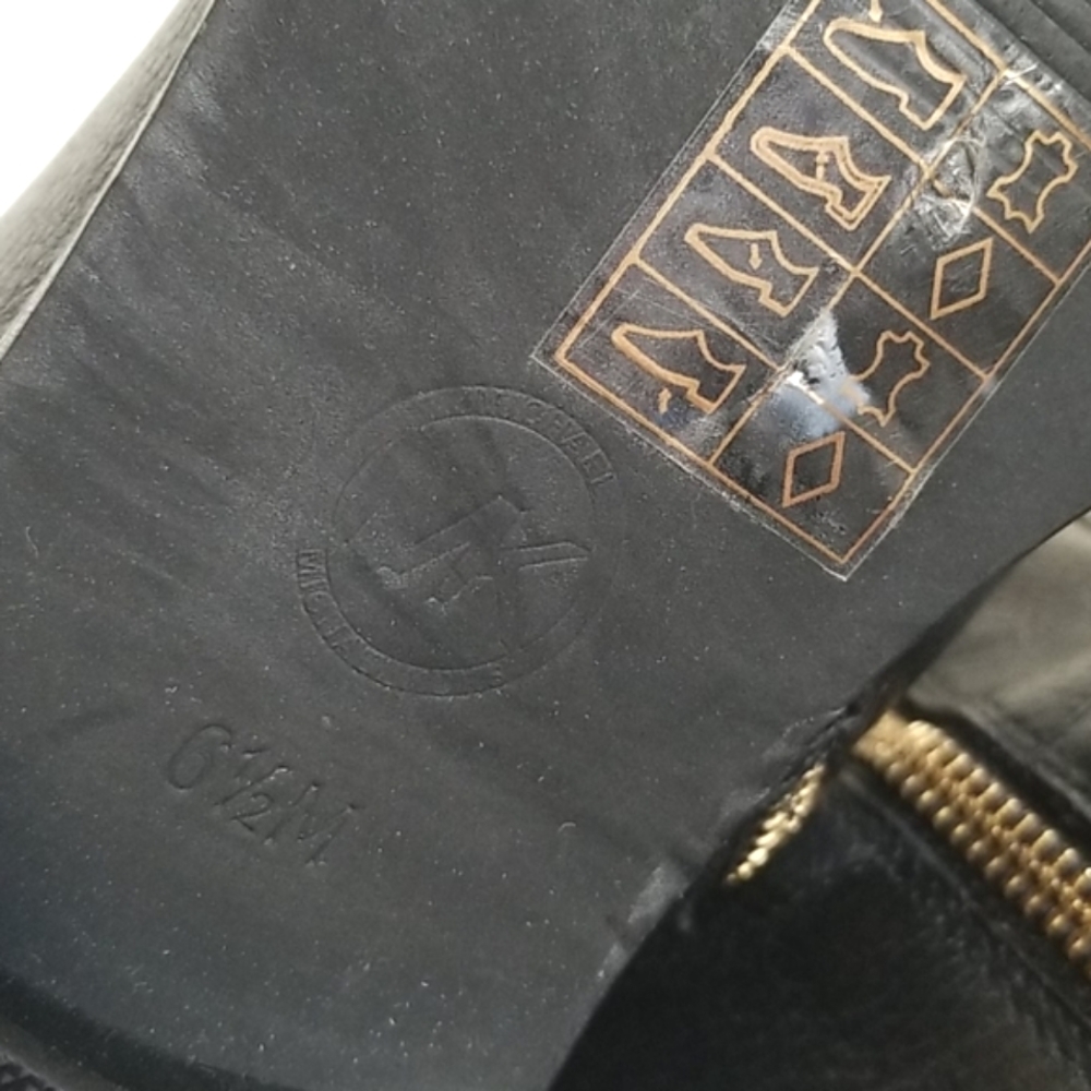 Michael Kors Black Leather Riding Boots Size 6.5 - Picture 9 of 13